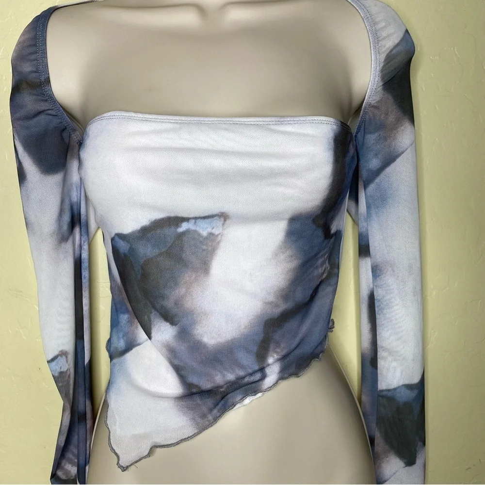Stylish Abstract Long Sleeve Women's Top Size S Small - Picture 6 of 12